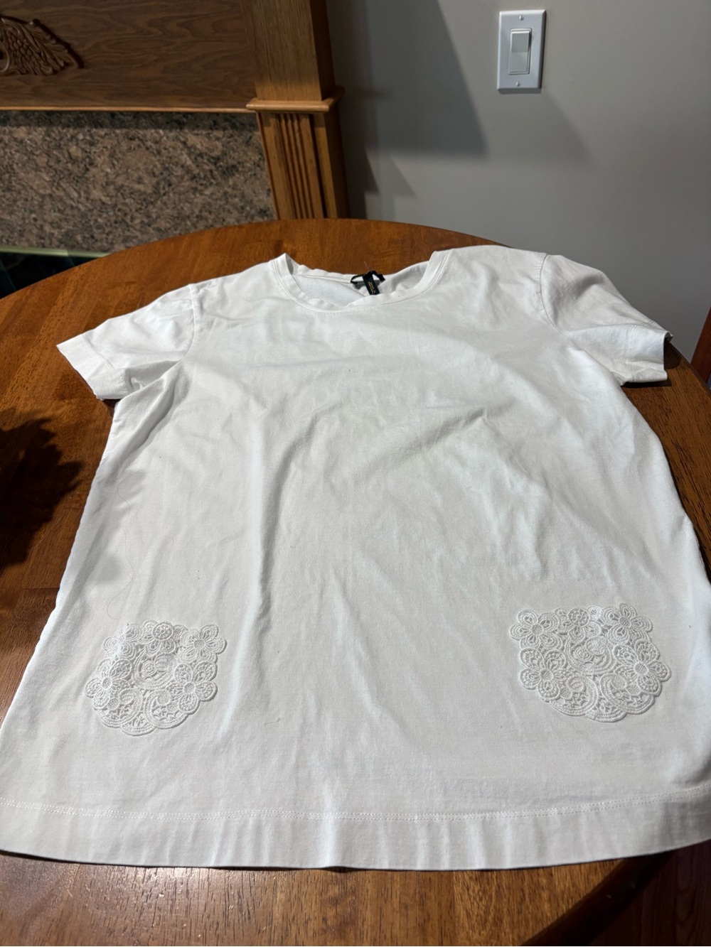 Escada White Short-Sleeve women Shirt with Embroidered Pocket Details